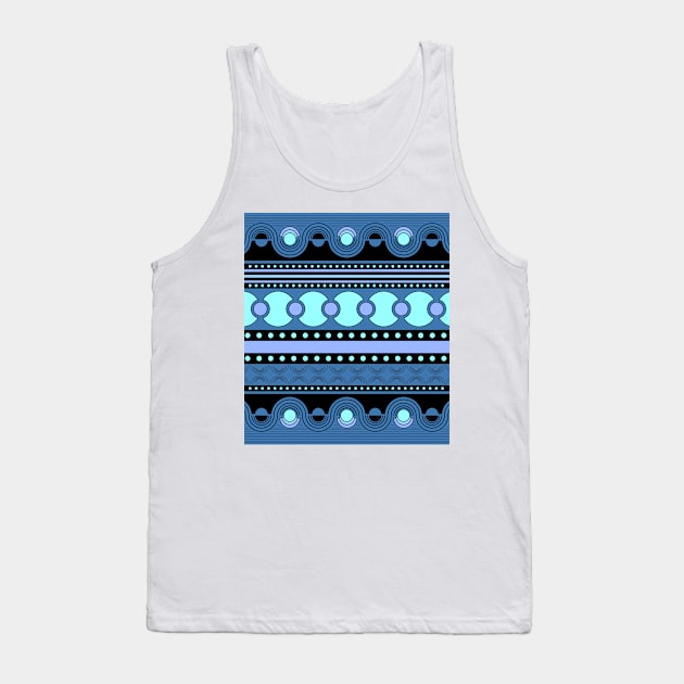 Geometrical ornament in blue tones Tank Top by BumbleBambooPrints